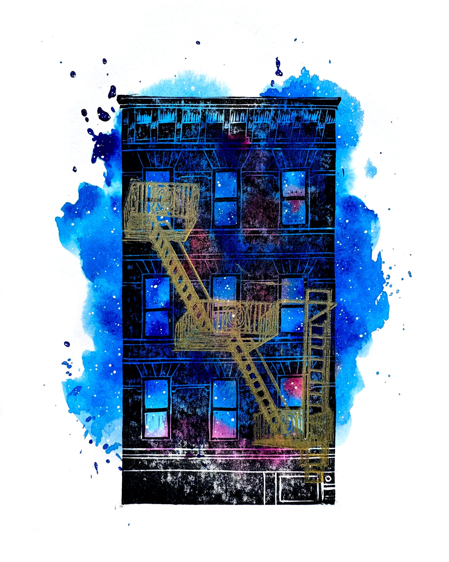 Cosmo Fire Escape Stairs Postcard