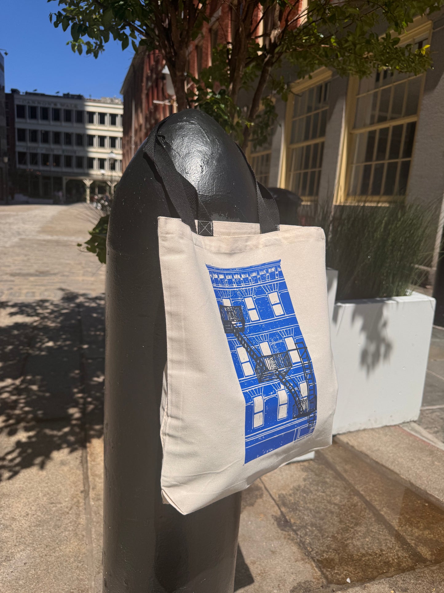 Brownstone Escape Stairs Tote Bag