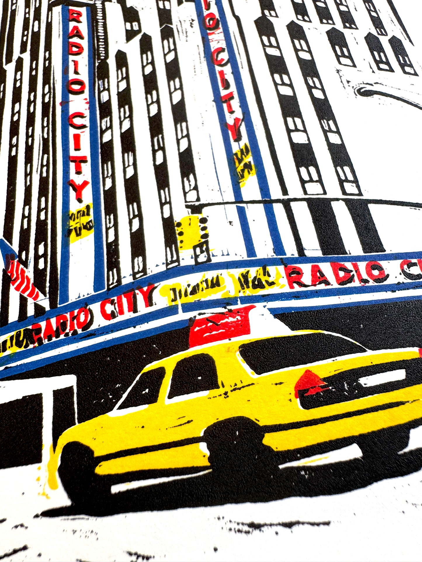 10x8 in Radio City Hall Original Block Print