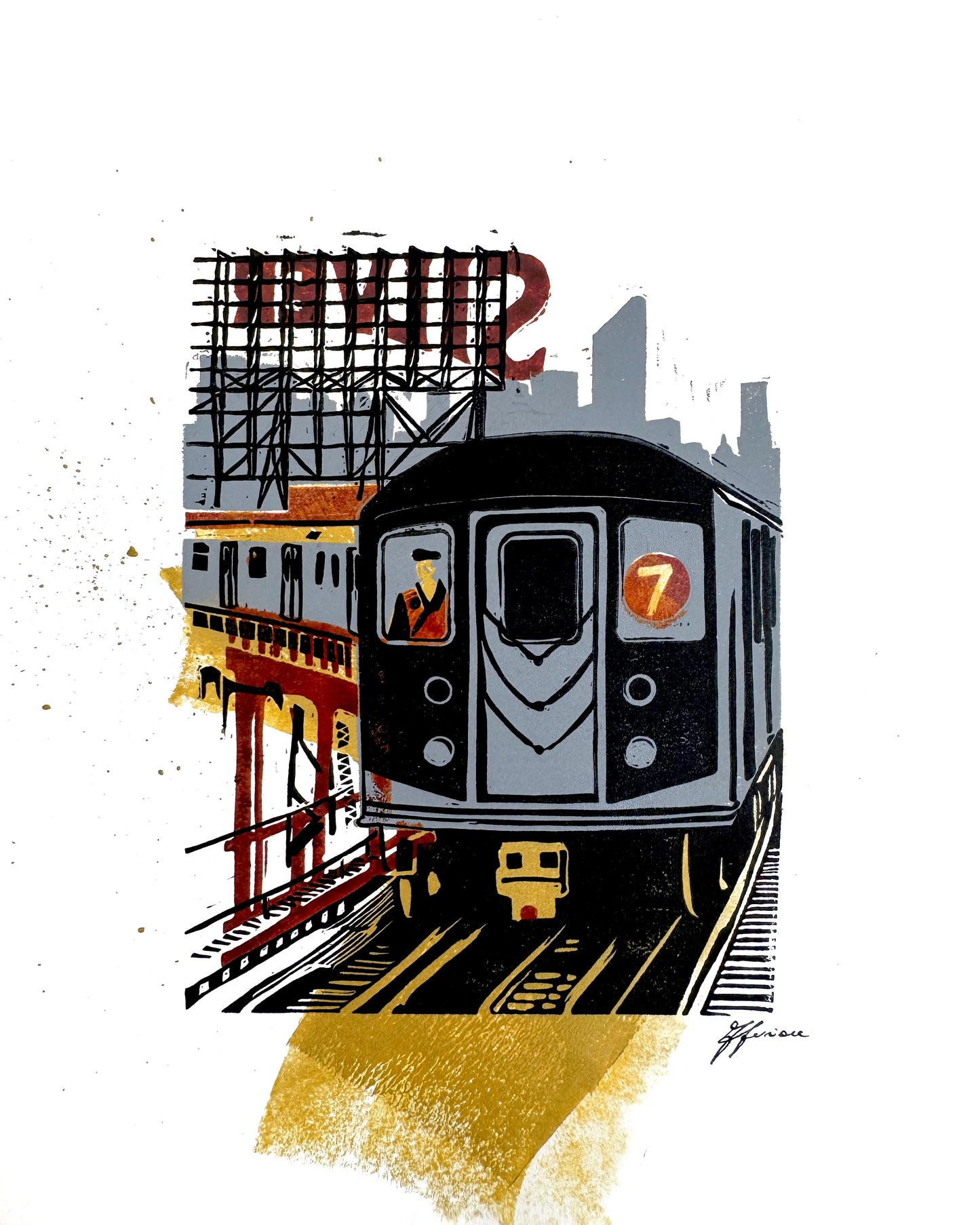 7 Train SE Postcard