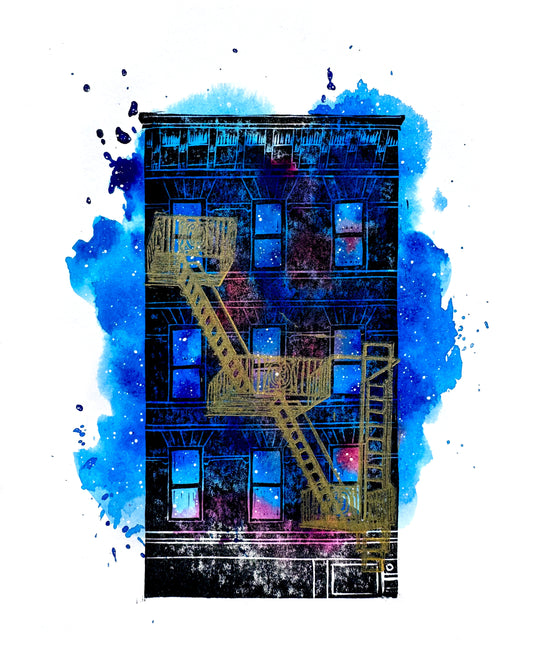 Cosmo Fire Escape Stairs Postcard