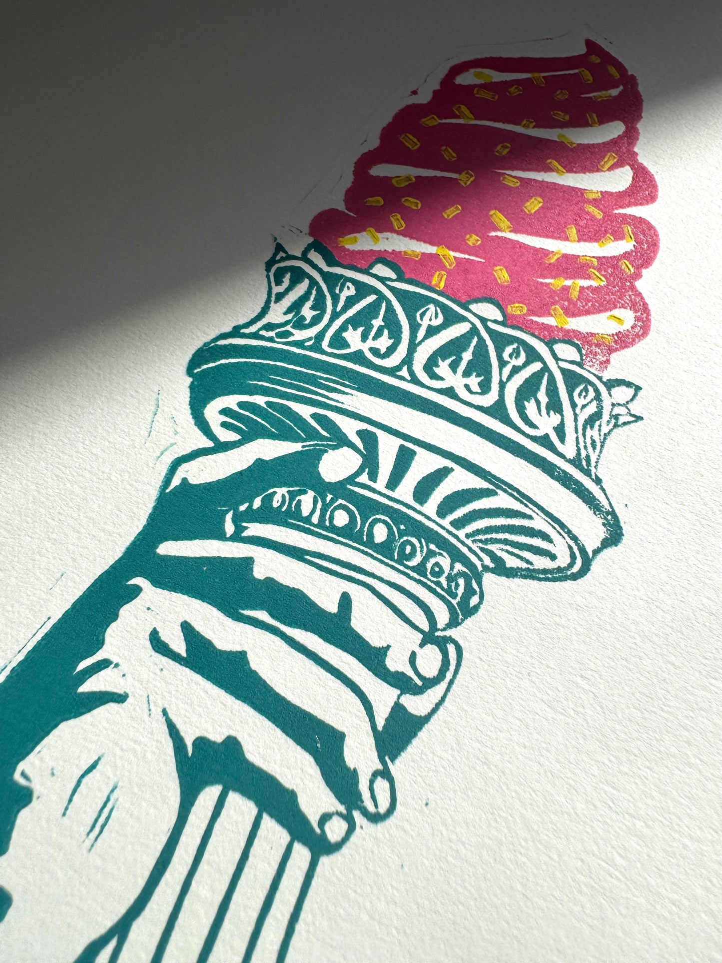 10x8 Liberty Ice Cream Original Block Print