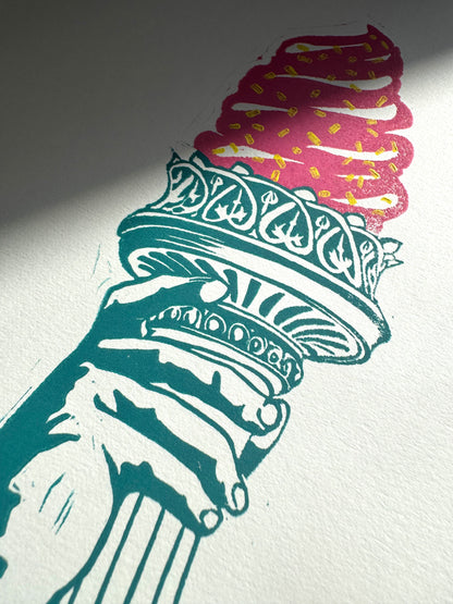 10x8 Liberty Ice Cream Original Block Print
