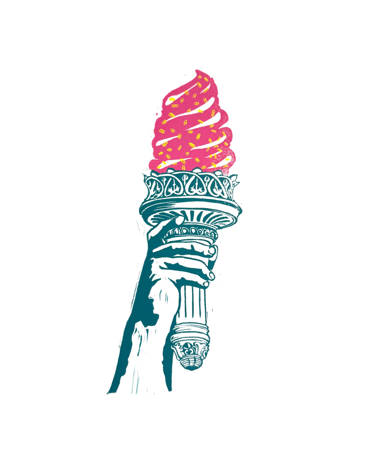 10x8 Liberty Ice Cream Original Block Print