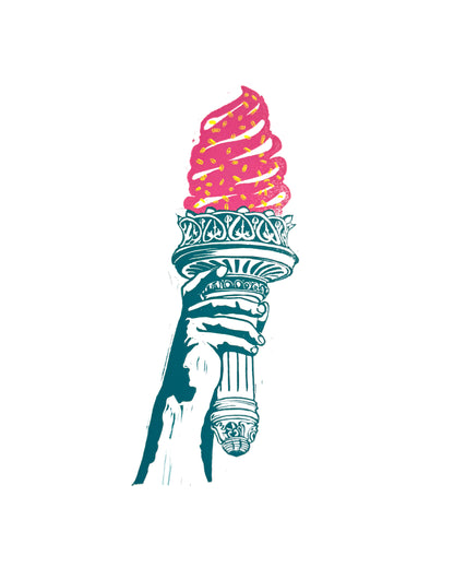 10x8 Liberty Ice Cream Original Block Print