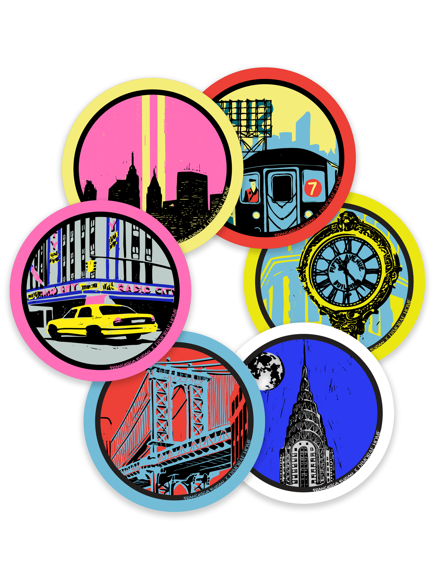 Manhattan Coasters - Set of 6
