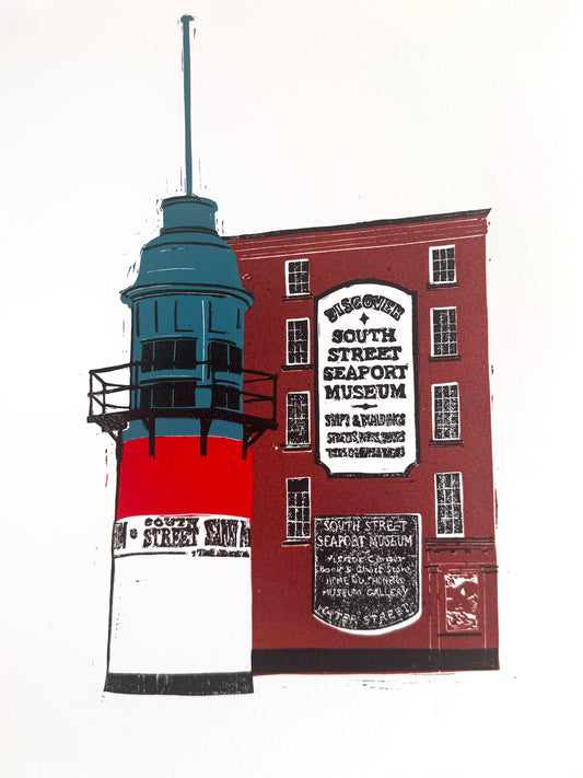 10x8 in The Seaport Original Block Print