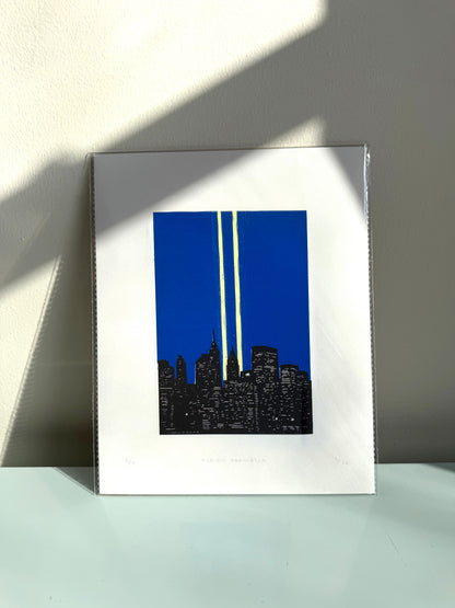 10x8 in The Sky Lines Original Block Print