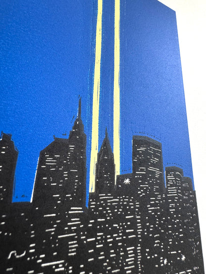 10x8 in The Sky Lines Original Block Print